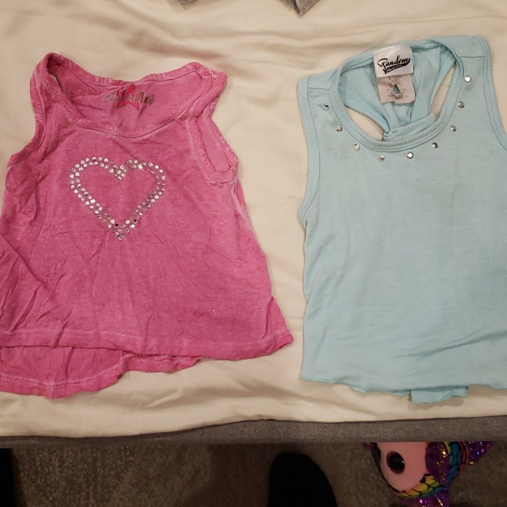 Random hearts and Hannah sky tank tops